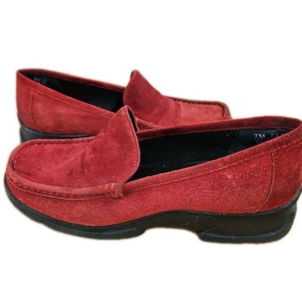 Crossroads Orthotic Red Suede Leather Slip On Women's Shoe Size 7 Casual
